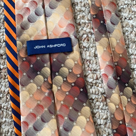 Lot of 6 orange ties with pocket square. Like new. - Picture 8 of 8